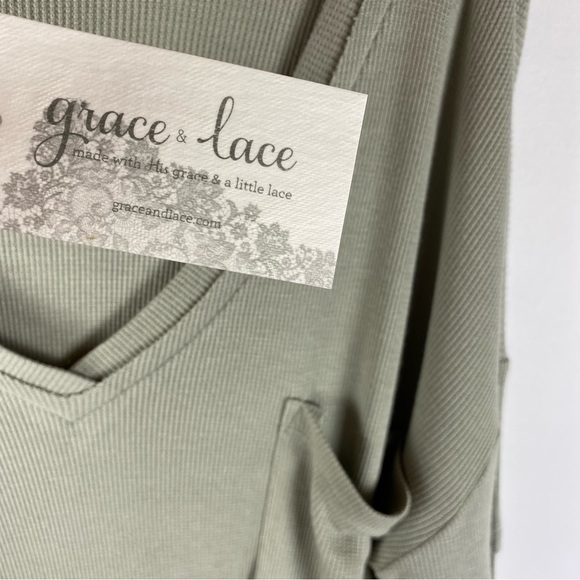 ✨🆕NWT GRACE & LACE Bellissimo Draped Waffle knit long sleeve top Womens size XL - Picture 6 of 12